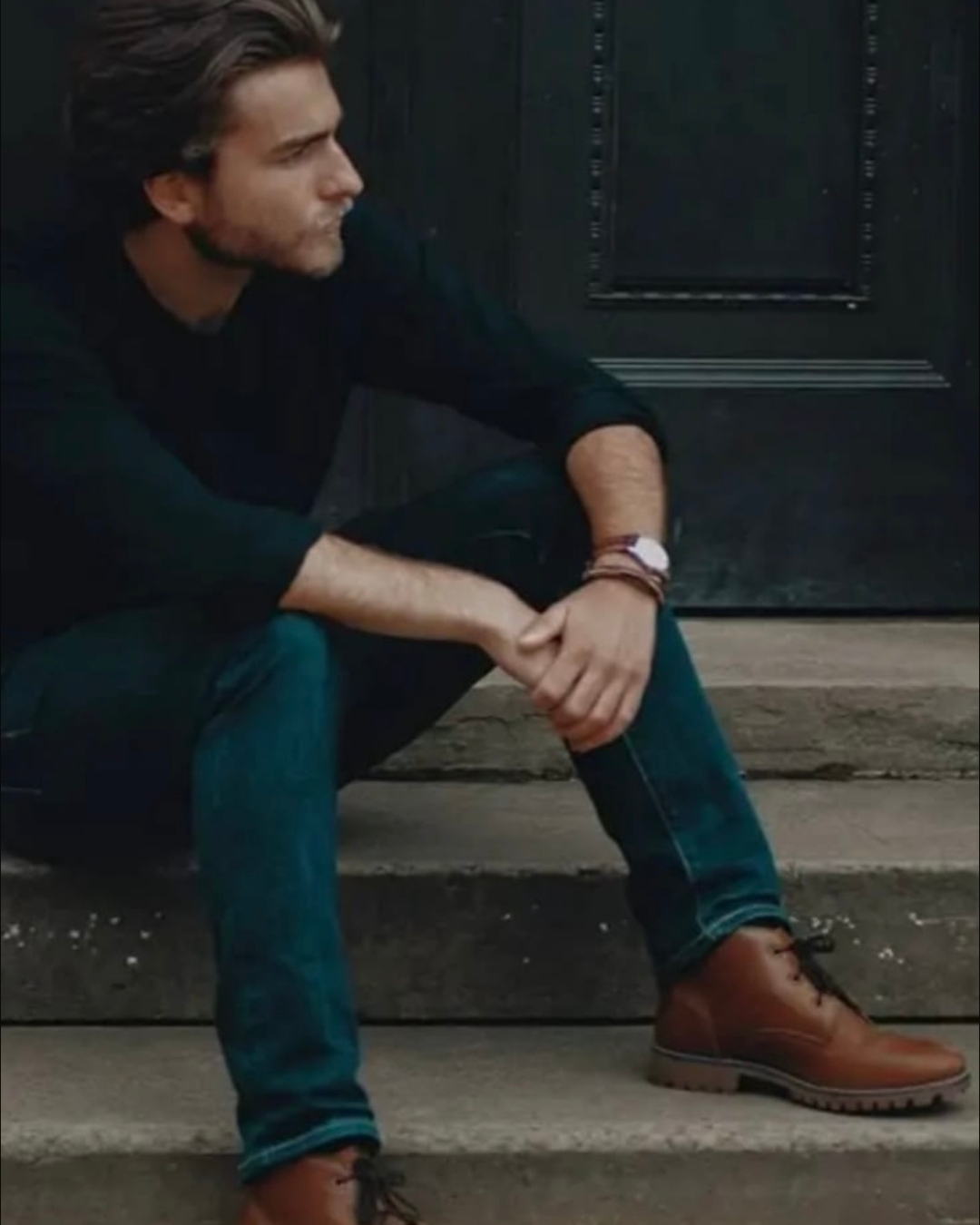 Rob sitting on steps